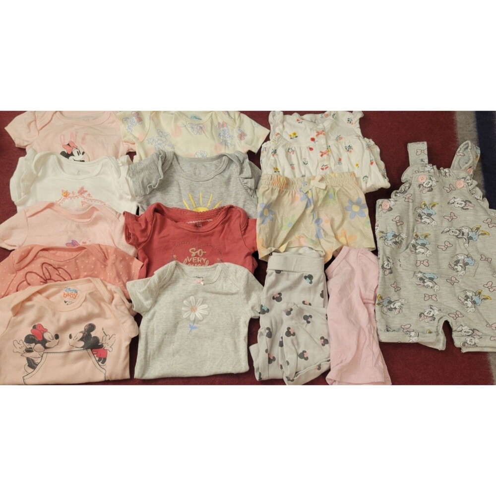 Baby Girl Mixed Lot Of Clothing Size 6 - 9 Months Spring Summer Mostly Bodysuits